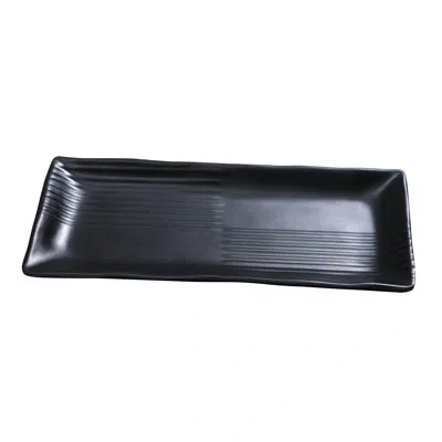 Yanco Black Pearl Rectangle Melamine Dessert Plate