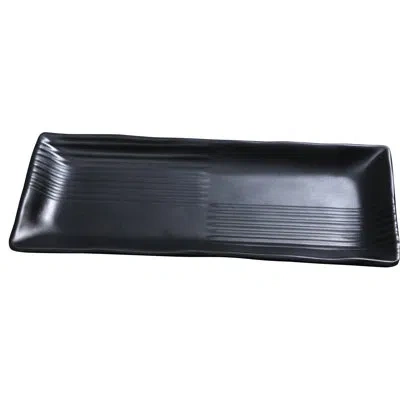 Yanco Black Pearl Rectangular Melamine Dinner Plate