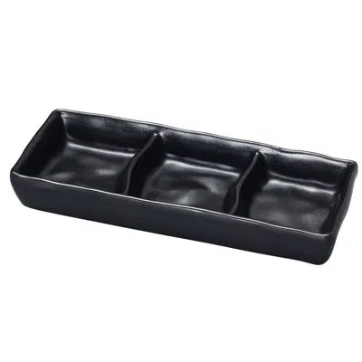 Yanco Black Pearl Triple Melamine Condiment Server