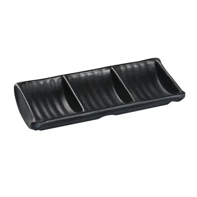 Yanco Black Pearl Triple Melamine Condiment Server