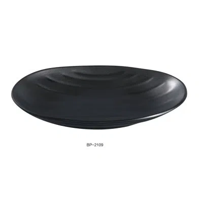 Yanco Black Pearl  Bp-2109 Black Pearl-1 Oval Deep Plate, 9.5" Diameter, Melamine, Black Color With M