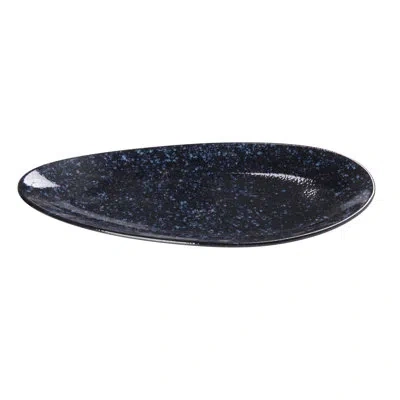 Yanco Blue Star Chinaware Leaf Shape Plate