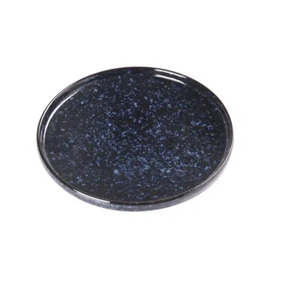 Yanco Blue Star Chinaware Round Plate With Upright Rim
