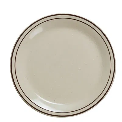 Yanco Brown Speckled 11" Dinner Plate In Brown;american White