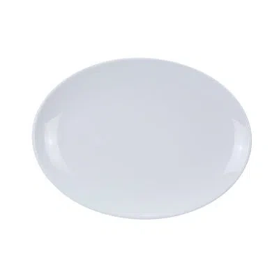 Yanco Coupe Pattern Melamine Platter In White