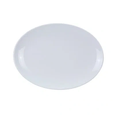 Yanco Coupe Pattern Oval Melamine Platter In White