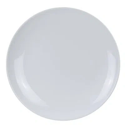 Yanco Coupe Pattern Round Melamine Dinner Plate In White