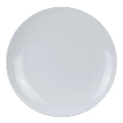 Yanco Coupe Pattern Round Melamine Dinner Plate In White