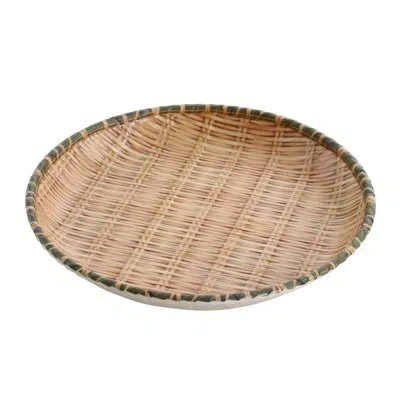 Yanco Deep Round Melamine Platter In Brown