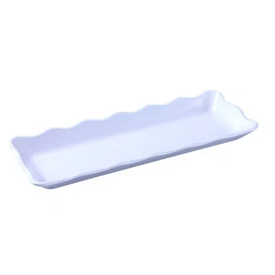 Yanco Deli Collection Deli Scallop Edged Display Melamine Tray In White