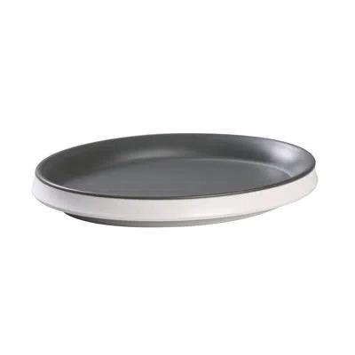 Yanco Discover 11" Melamine Dinner Plate In White;gray