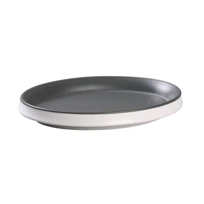 Yanco Discover 9" Melamine Salad Plate In White;gray
