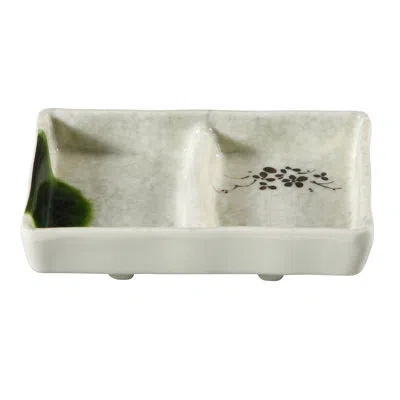 Yanco Divided Double Melamine Condiment Server In Beige