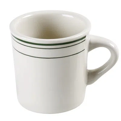 Yanco Gb-38 Green Band Coffee/tea Mug In American White