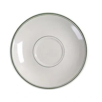 Yanco Green Band 4.8" Saucer In American White