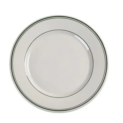 Yanco Green Band 5.5" Bread Plate In American White
