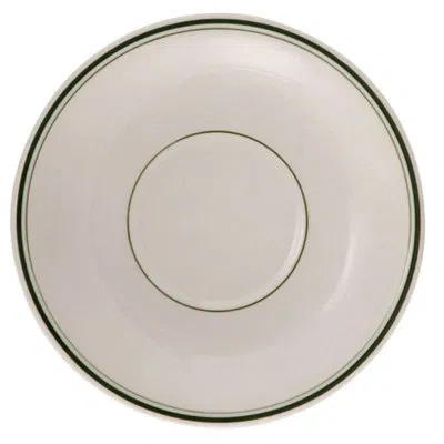 Yanco Green Band 6" Saucer In American White