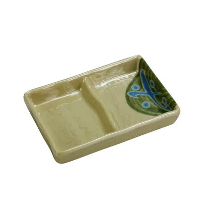 Yanco Japanese Divided Double Melamine Condiment Server In Sand;sand