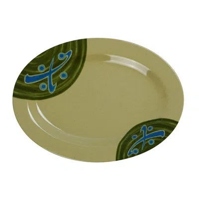 Yanco Japanese Oval Melamine Dinner Plate In Sand