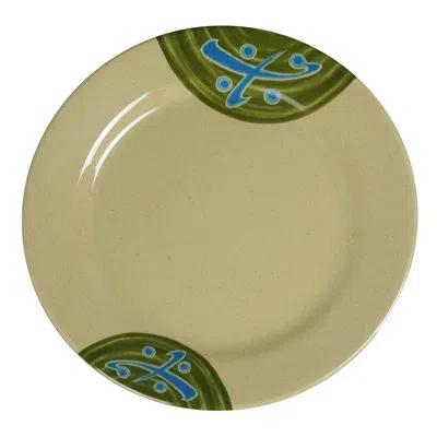 Yanco Japanese Round Melamine Appetizer Plate In Beige