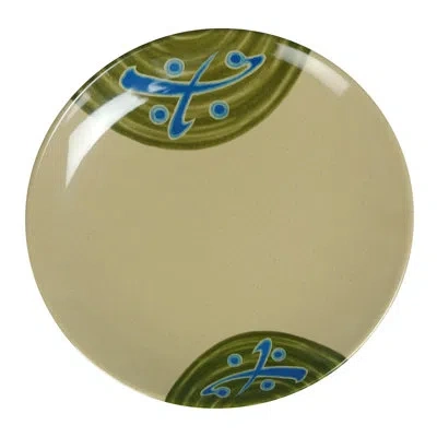 Yanco Japanese Round Melamine Dinner Plate In Sand