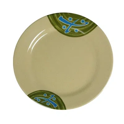 Yanco Japanese Round Melamine Dinner Plate In Sand