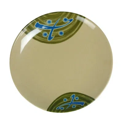 Yanco Japanese Round Melamine Dinner Plate In Sand