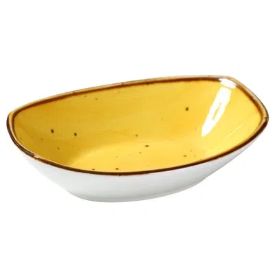 Yanco Lyon 5 Oz. Oval Dessert Bowl In Yellow