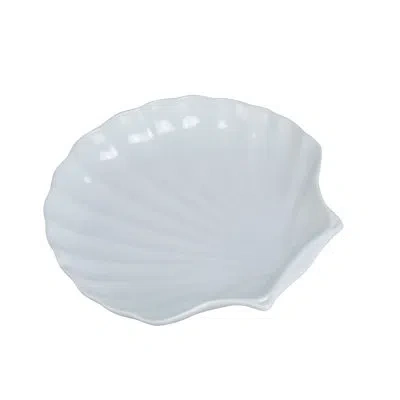 Yanco Melamine Ceramic Novelty Shell Dish In White