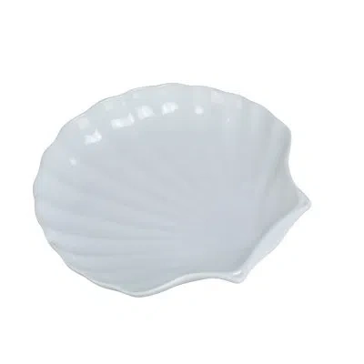 Yanco Melamine Ceramic Novelty Shell Dish In White