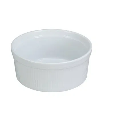 Yanco Melamine Ceramic Round Souffle Bowl In White