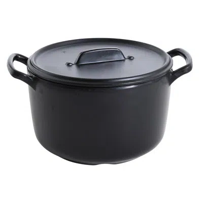 Yanco Melamine Pearl 28 Qt. Stock Pot With Lids In Black