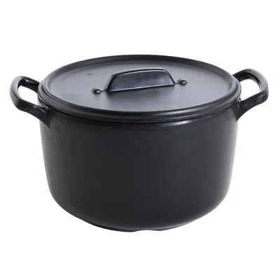 Yanco Melamine Pearl 70 Qt.stock Pot With Lids In Black
