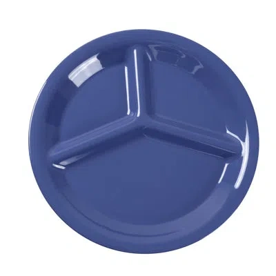 Yanco Milestone Melamine Divided Serving Dish In Blue