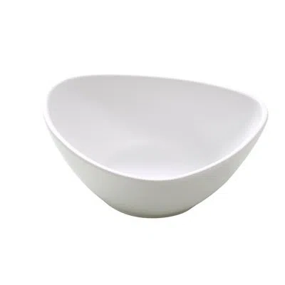 Yanco Moderne Deep Triangle Melamine 12 Fl Oz. Nut Bowl In White