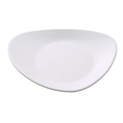 Yanco Moderne Triangle Melamine Dessert Plate In White