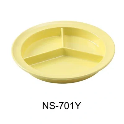 Yanco Nessico Melamine Divided Serving Dish In Yellow