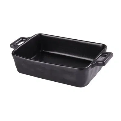 Yanco Noble Black Chinaware Bake Plate With Handle