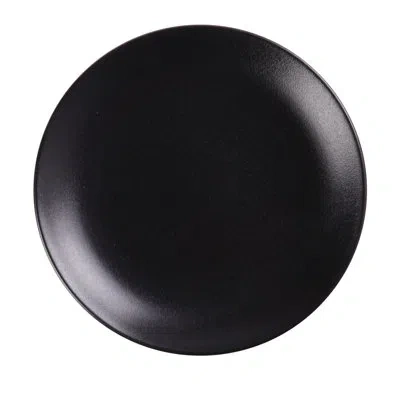 Yanco Noble Black Chinaware Coupe Shape Round Plate