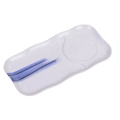 Yanco Ocean Divided Serving Dish In Blue;white