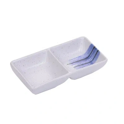 Yanco Ocean Divided Serving Dish In Blue;white