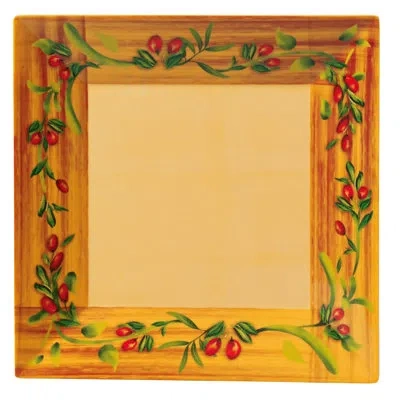 Yanco Ol-108 Olive 8" Square Plate, Melamine, Pack Of 48 In Yellow