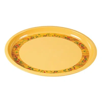 Yanco Olive Turkey Melamine Platter In Yellow