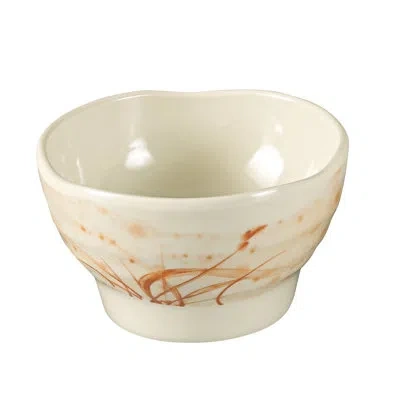 Yanco Orchis 8 Oz. Melamine Rice Bowl In Gold