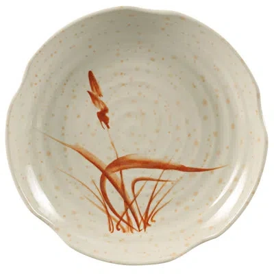 Yanco Orchis Lotus Shape Melamine Salad Plate In Tan