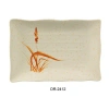 Yanco Orchis Rectangular Melamine Dinner Plate In Beige