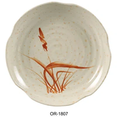 Yanco Orchis Shape Melamine Appetizer Plate In Beige