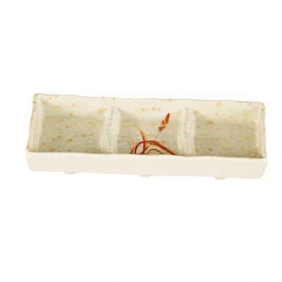 Yanco Orchis Triple Divided Melamine Condiment Server In Beige