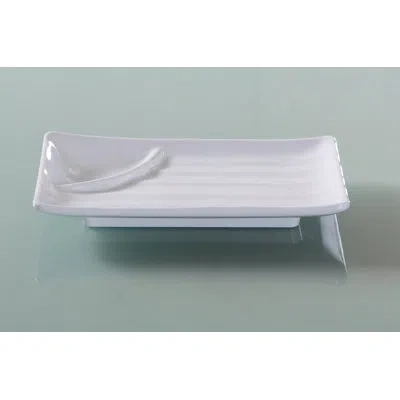 Yanco Osaka Divided 7.8" Melamine Appetizer Plate In White