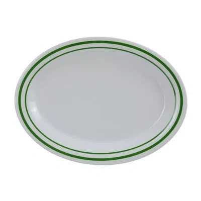 Yanco Pine Tree Oval Melamine Platter In White